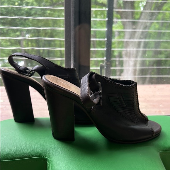 Frye Dark Brown Leather Slingback Sandals - Picture 6 of 6